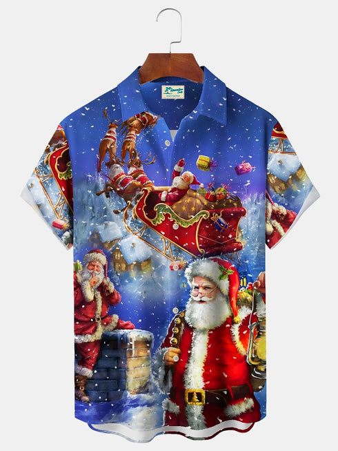 Men's Christmas Funny Graphic Short Sleeve Hawaiian Shirt